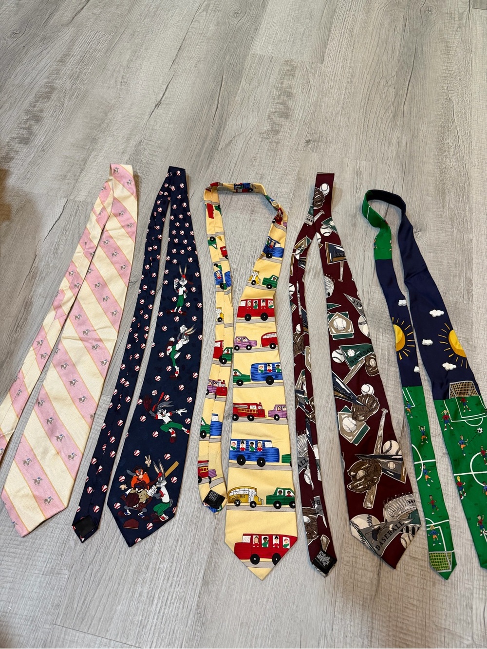 Kids Novelty Necktie Set - Multi-Color Fun Patterns school/ sport